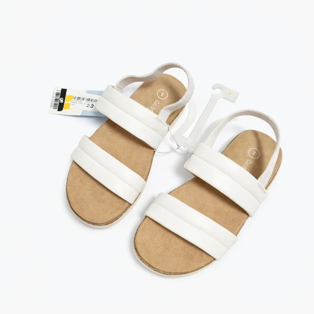 Cat & Jack Toddler Girl White Sandals – Size 1 – Target – New With Tags